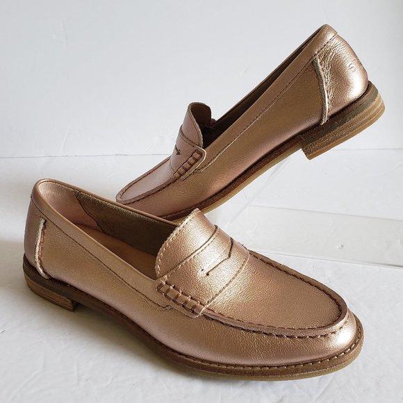 sperry rose gold loafers